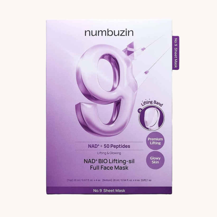No.9 NAD+ Bio Lifting Full Cover Facial Mask (4-Pack + Lifting Band)