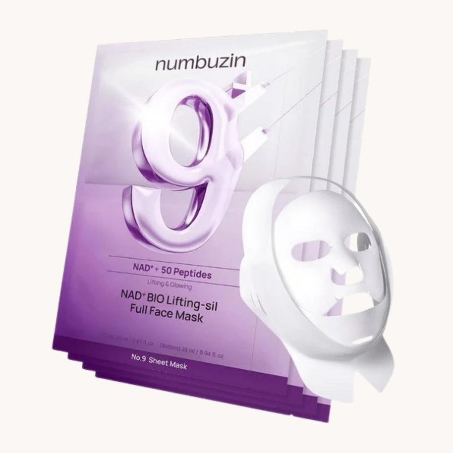 No.9 NAD+ Bio Lifting Full Cover Facial Mask (4-Pack + Lifting Band)